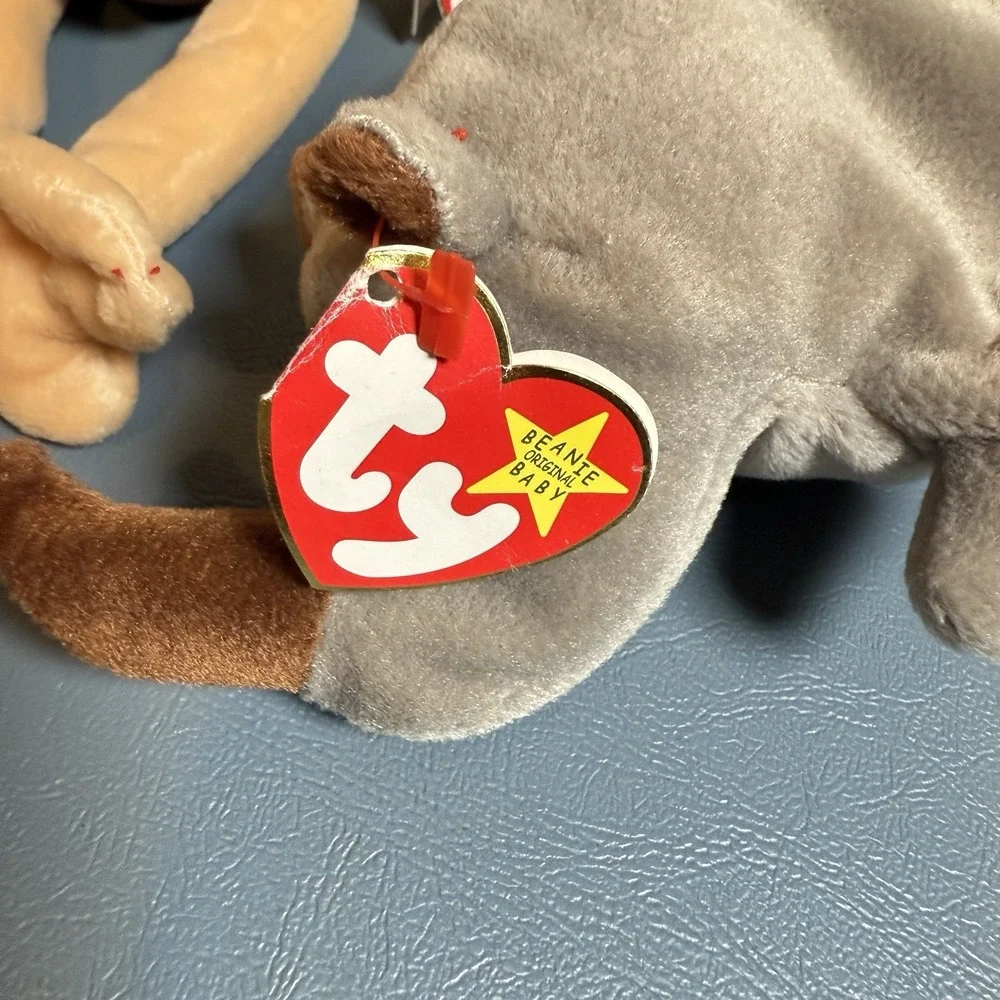 TY Original Beanie Babies Lot Of 5 Spike 94 Bongo 95 Stretch 97‎ Mel 96 Punch 96